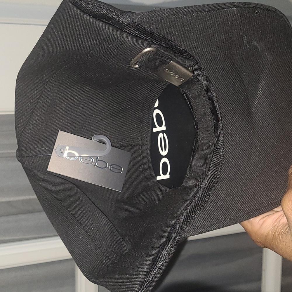 Bebe Black Rhinestone Cap - OSFM - Picture 6 of 11